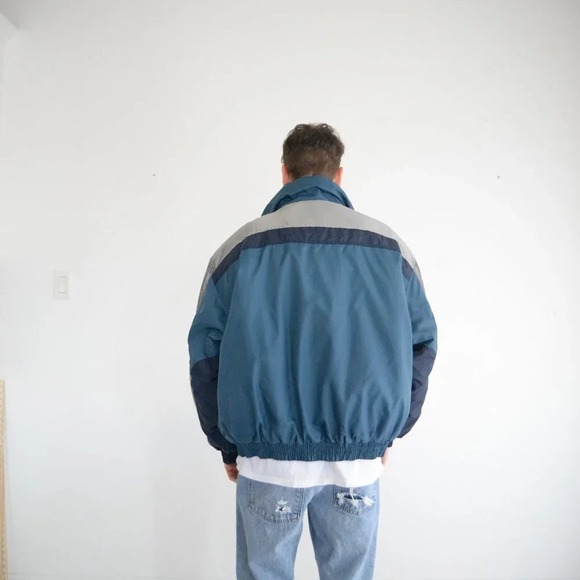 Vintage Extreme Limit Teal and Navy Zip Up winter Jacket Coat XL - Picture 3 of 12